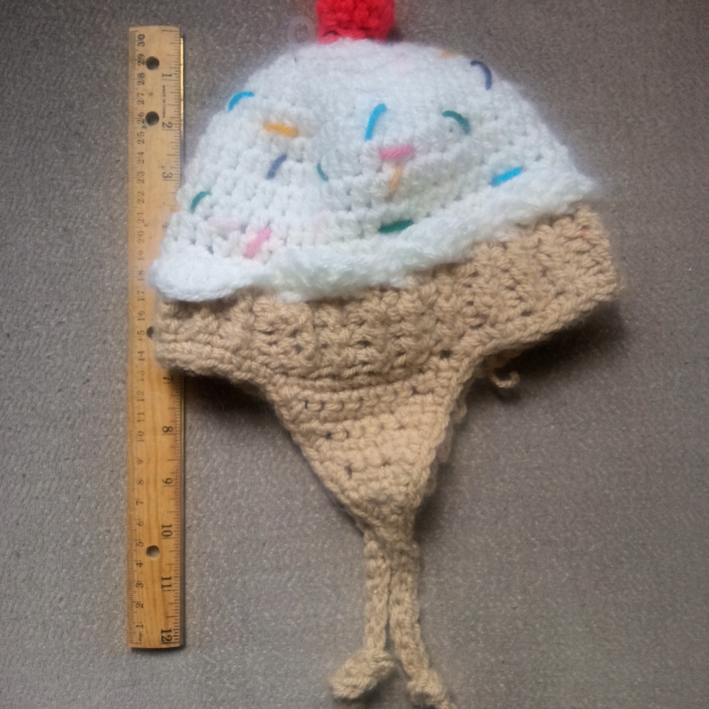 Kids Knit Ice Cream Hat with Sprinkles